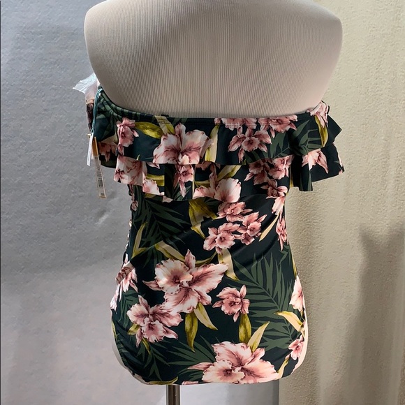 Strapless One Piece Swimsuit - Palm Floral - Picture 8 of 13